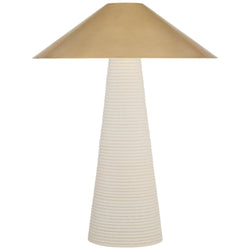 Kelly Wearstler Miramar Accent Lamp in Porous White with Antique-Burnished Brass Shade