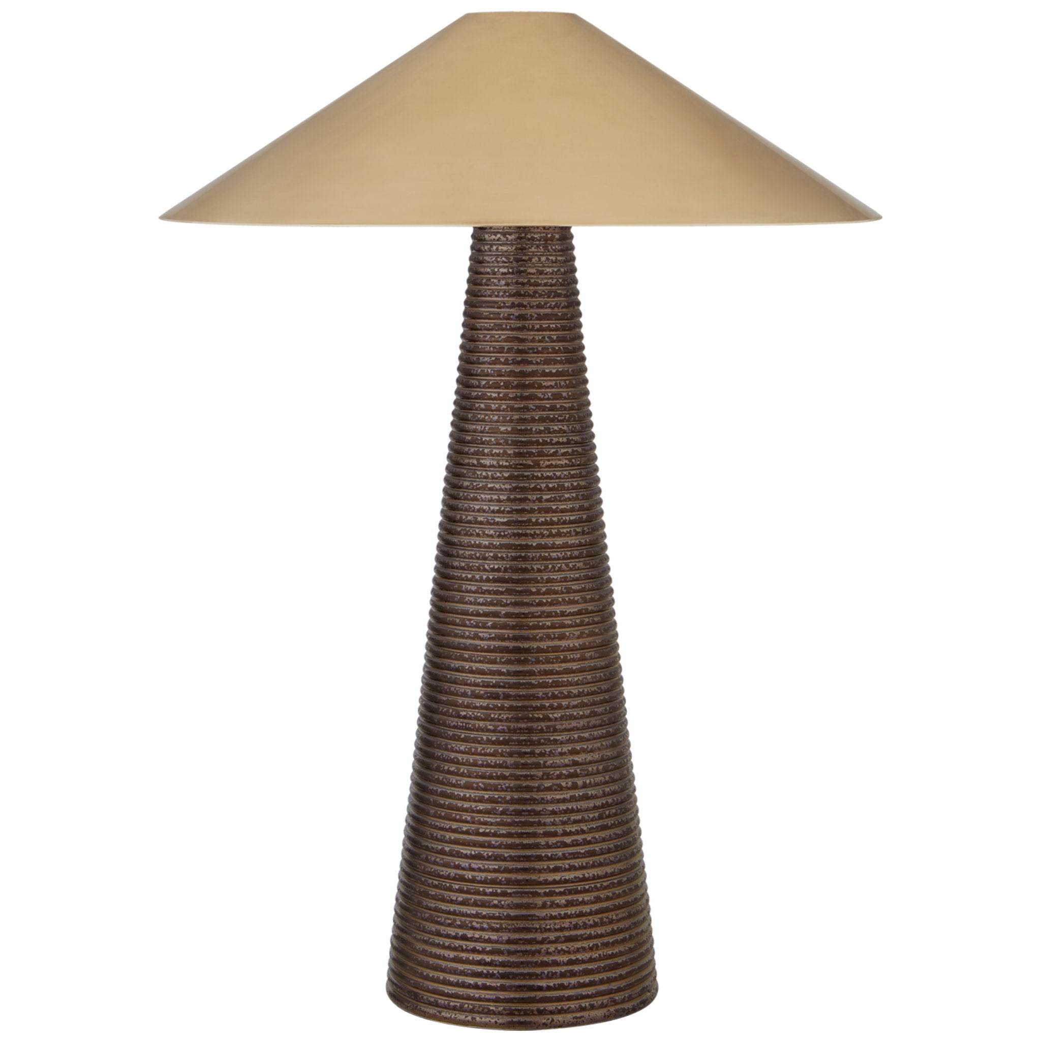 Kelly Wearstler Miramar Table Lamp in Crystal Bronze with Antique-Burnished Brass Shade