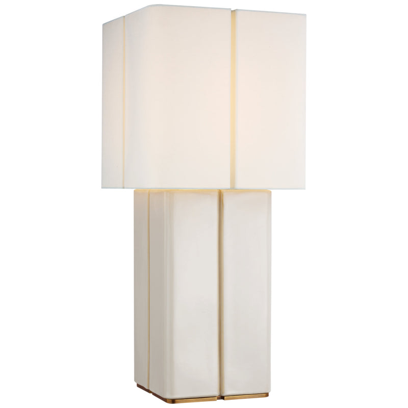 Kelly Wearstler Monelle Medium Table Lamp in Ivory with Linen Shade