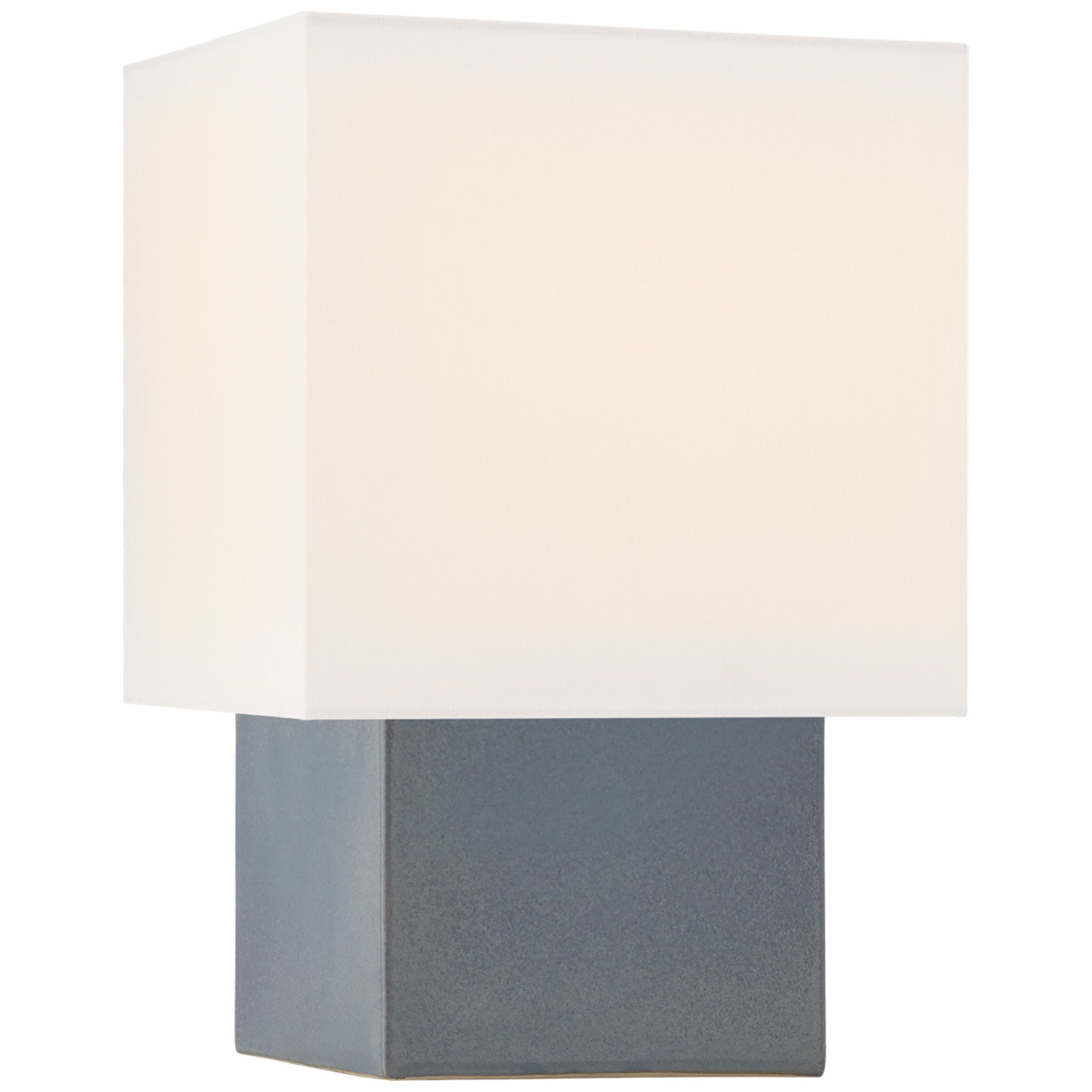 Kelly Wearstler Pari Small Square Table Lamp in Cloudy Blue with Linen Shade