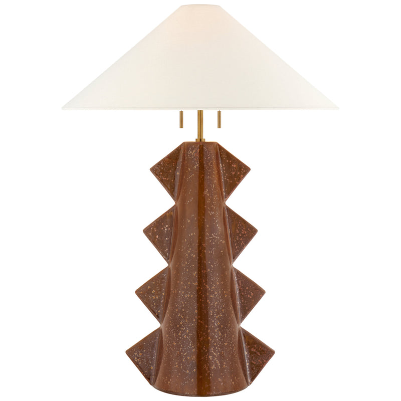 Kelly Wearstler Senso Large Table Lamp in Autumn Copper with Linen Shade