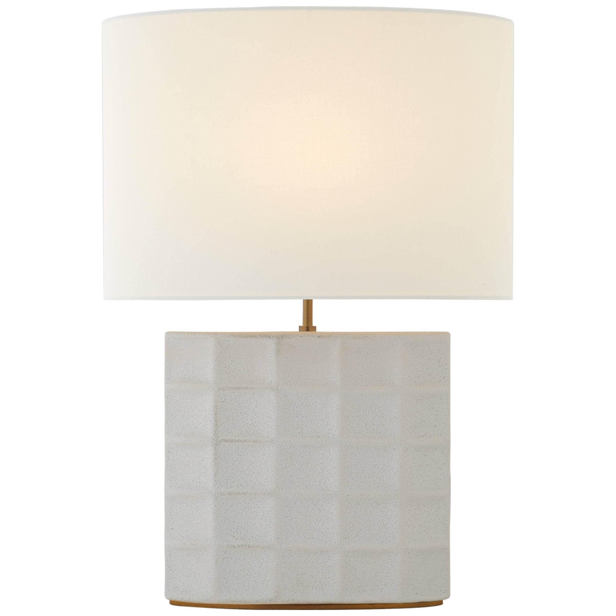 Kelly Wearstler Struttura Medium Table Lamp in Porous White with Linen Shade