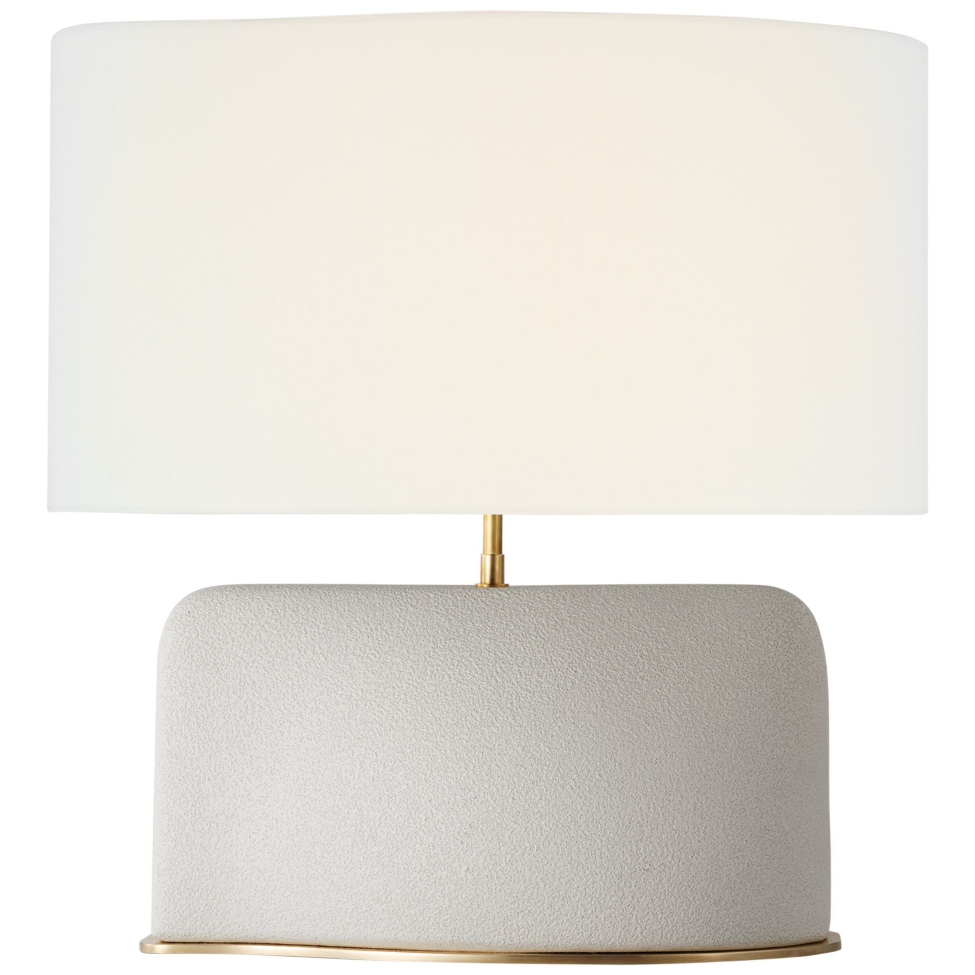 Kelly Wearstler Amantani Medium Sculpted Form Table Lamp in Porous White with Linen Shade