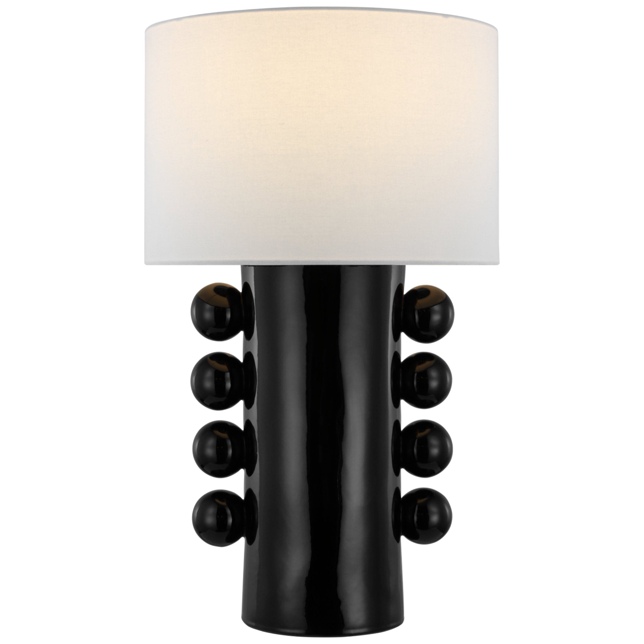 Kelly Wearstler Tiglia Tall Table Lamp in Black with Linen Shade
