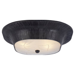 Kelly Wearstler Utopia Round Flush Mount in Aged Iron with Fractured Glass