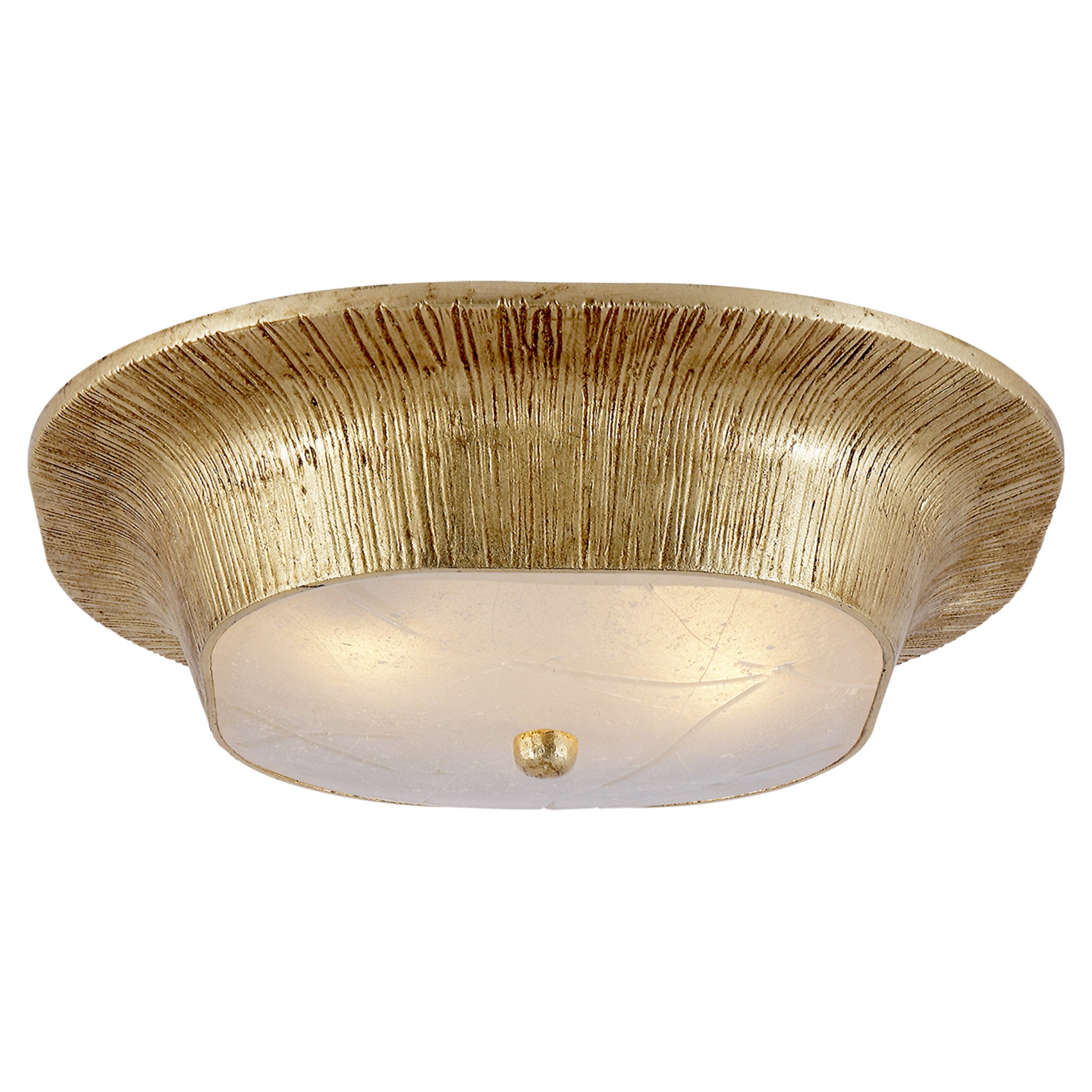 Kelly Wearstler Utopia Round Flush Mount in Gild with Fractured Glass