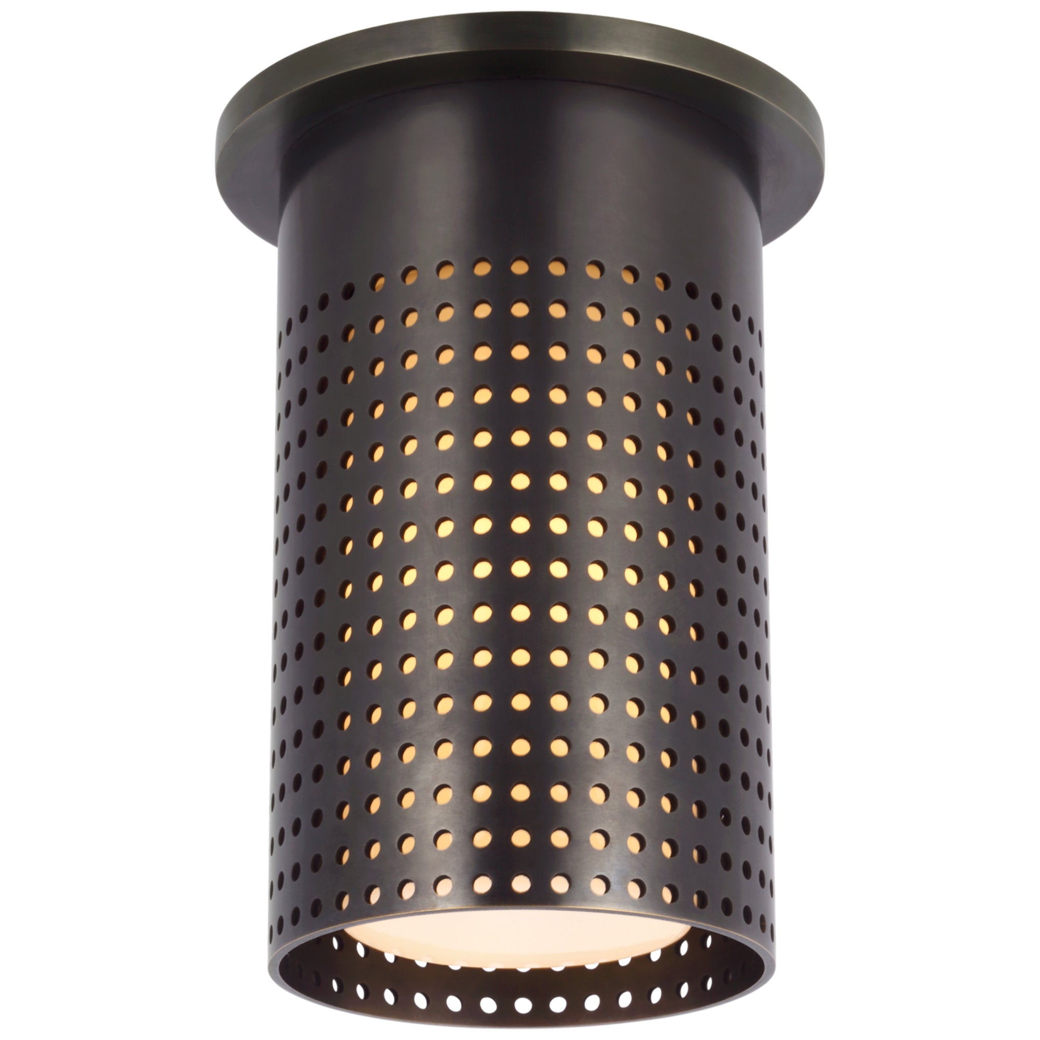 Kelly Wearstler Precision Short Monopoint Flush Mount in Bronze with White Glass