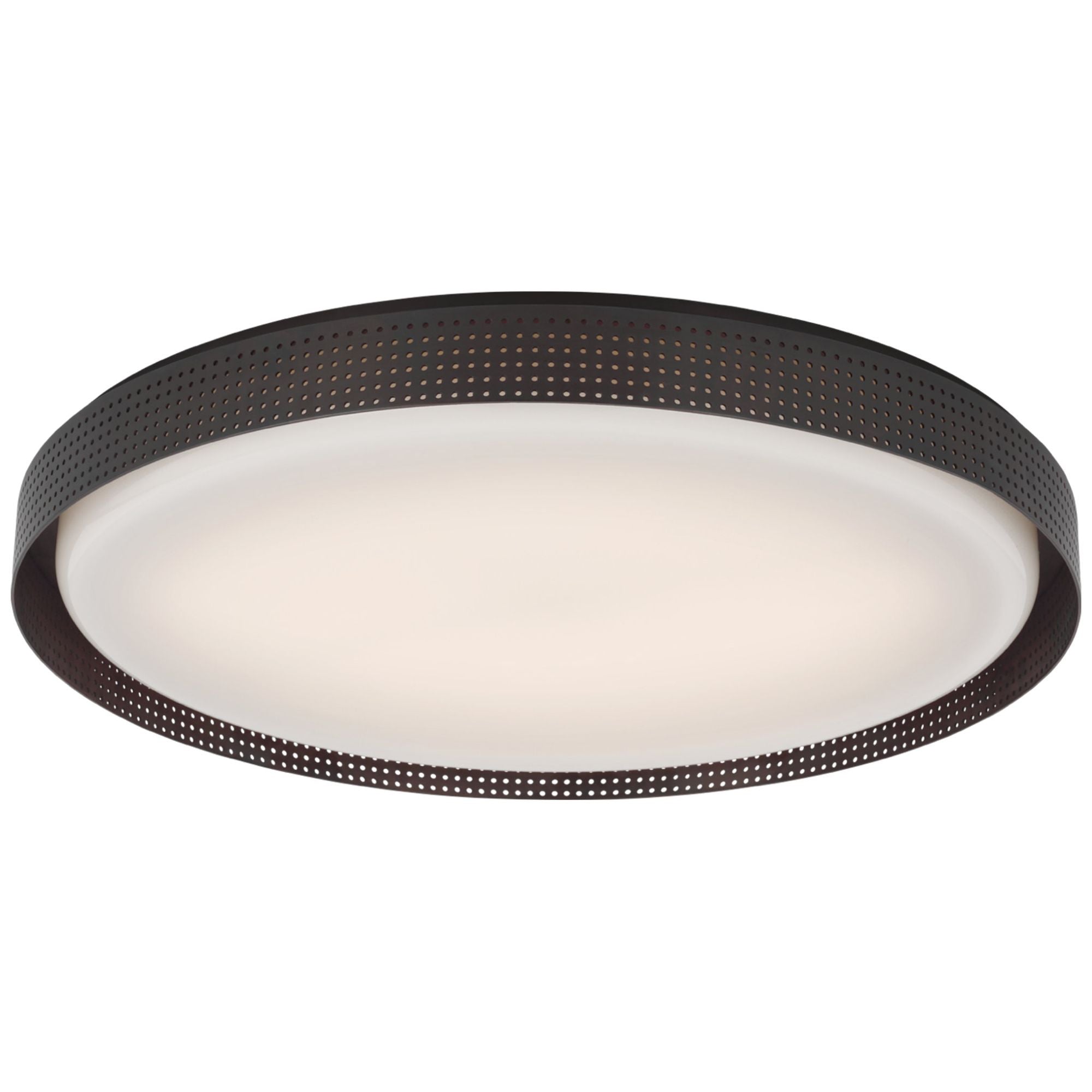 Kelly Wearstler Precision 24" Round Flush Mount in Bronze with White Glass