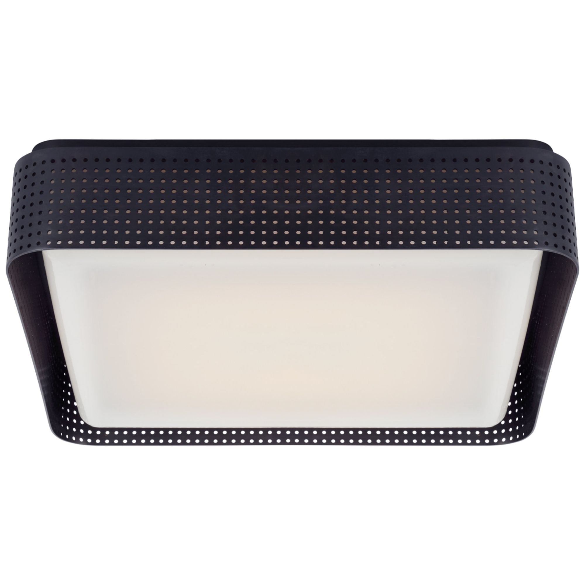 Kelly Wearstler Precision 16" Square Flush Mount in Bronze with White Glass