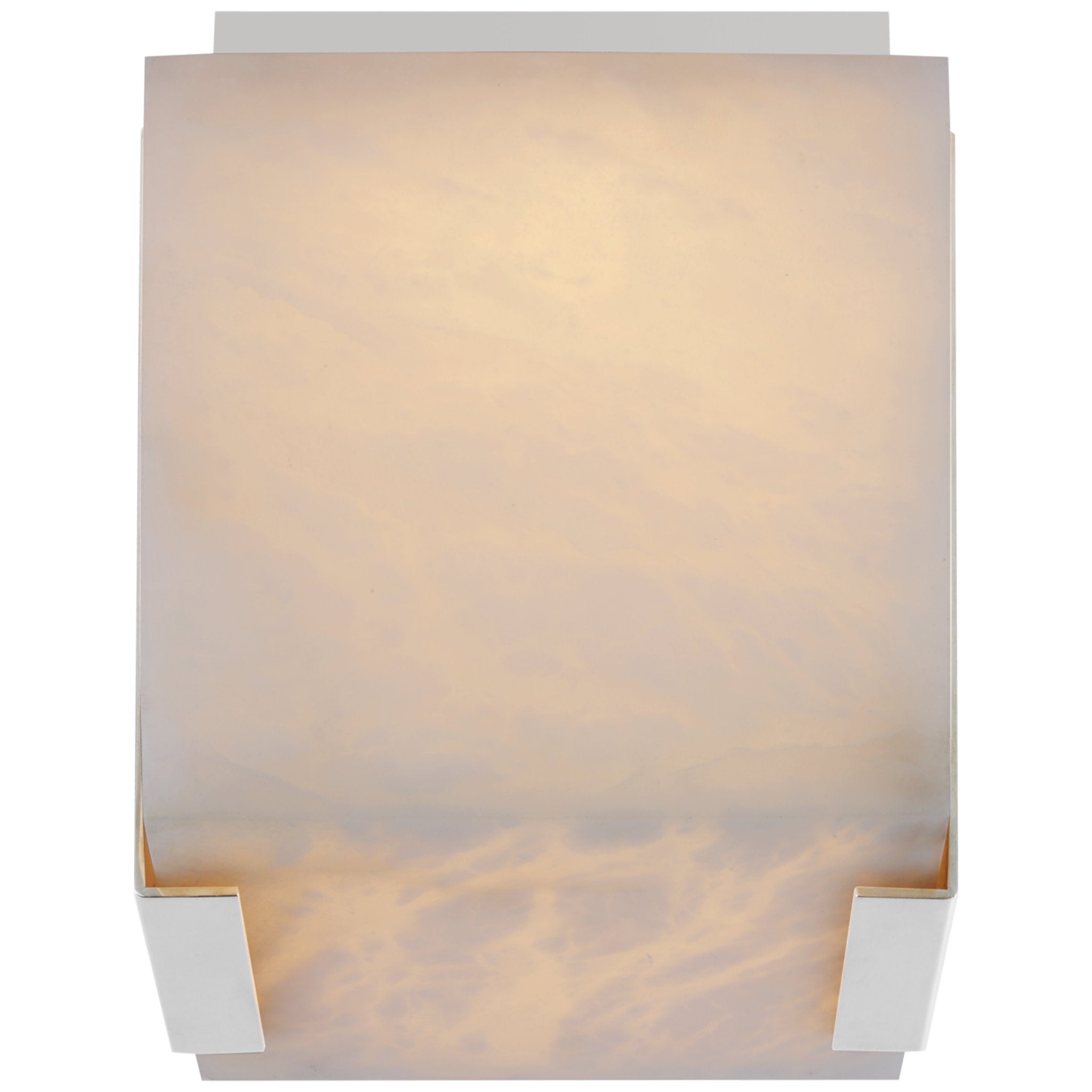 Kelly Wearstler Covet Tall Clip Solitaire Flush Mount in Polished Nickel with Alabaster