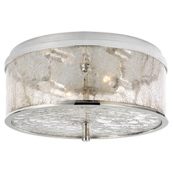 Kelly Wearstler Liaison Medium Flush Mount in Polished Nickel with Crackle Glass
