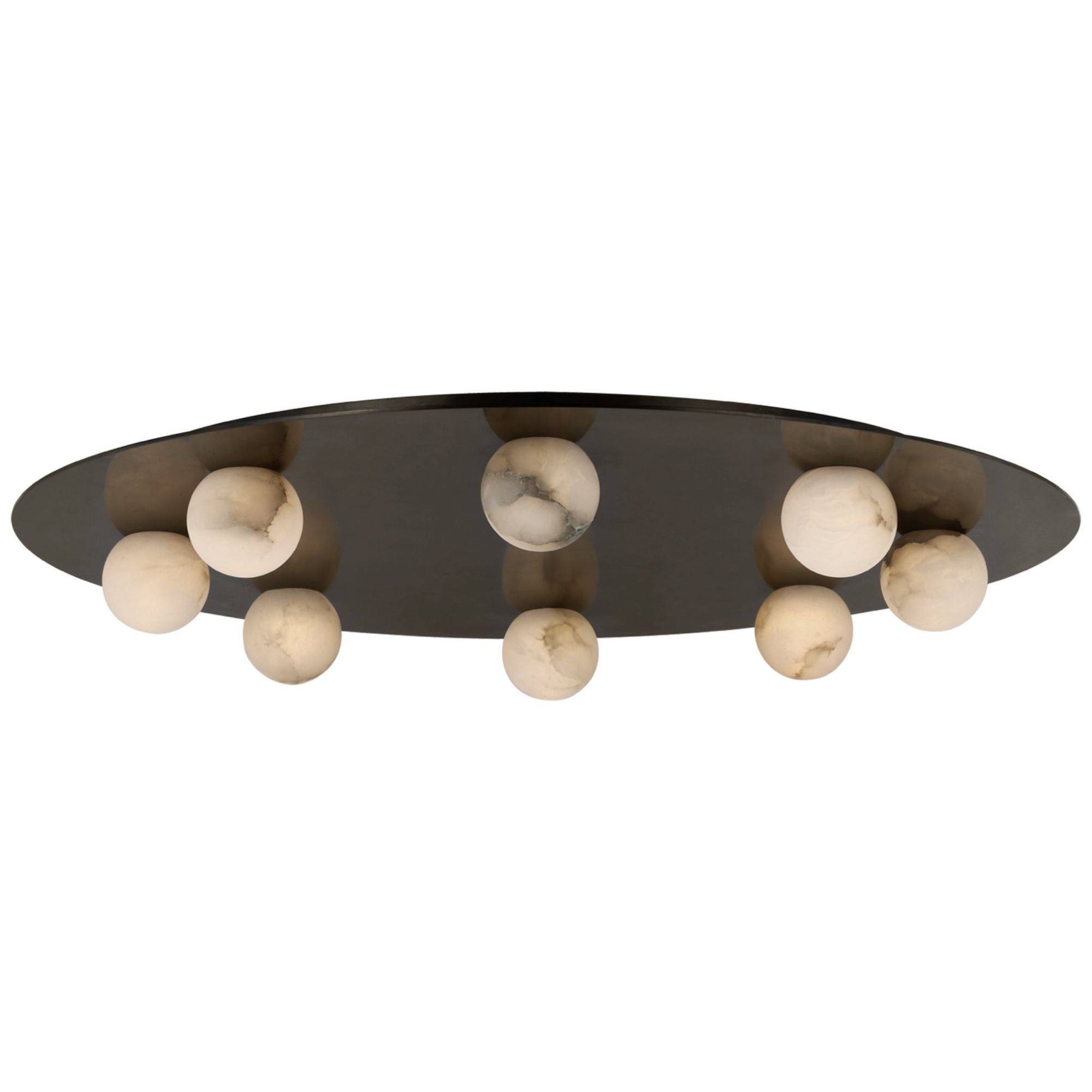 Kelly Wearstler Pertica 30" Eight Light Flush Mount in Mirrored Bronze with Alabaster Ceiling Light W30" x H3.75"