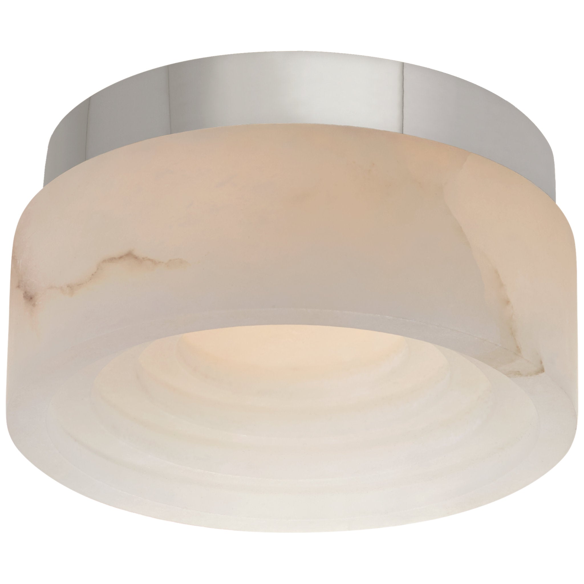 Kelly Wearstler Otto 5" Solitaire Flush Mount in Polished Nickel with Alabaster