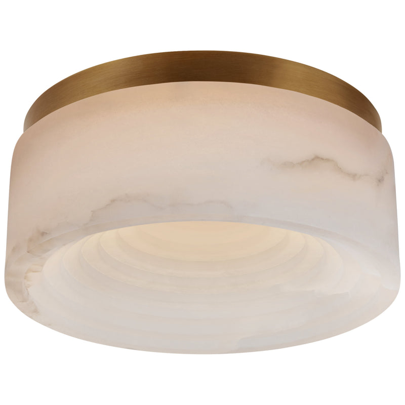 Kelly Wearstler Otto Small Flush Mount in Antique-Burnished Brass with Alabaster