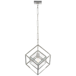 Kelly Wearstler Cubed Medium Pendant in Polished Nickel with Clear Glass
