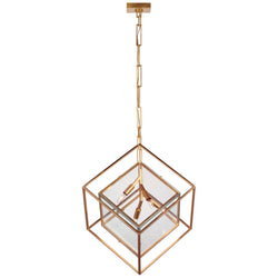 Kelly Wearstler Cubed Large Pendant in Gild with Clear Glass