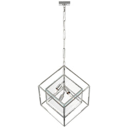 Kelly Wearstler Cubed Large Pendant in Polished Nickel with Clear Glass