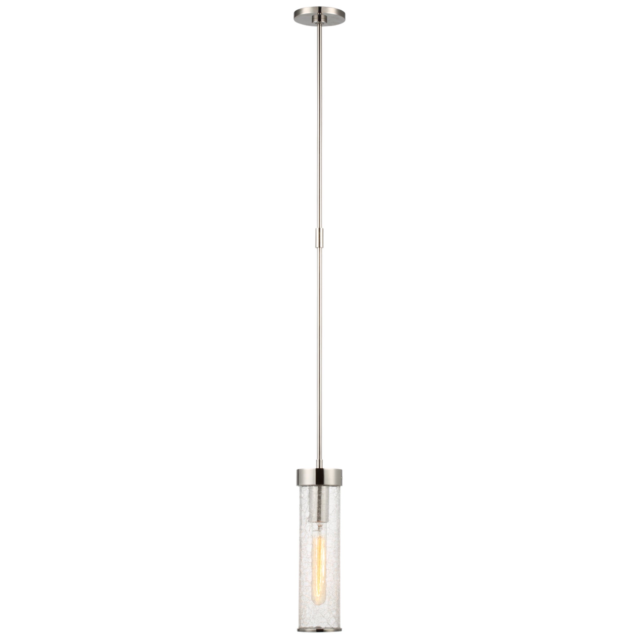 Kelly Wearstler Liaison Short Pendant in Polished Nickel with Crackle Glass
