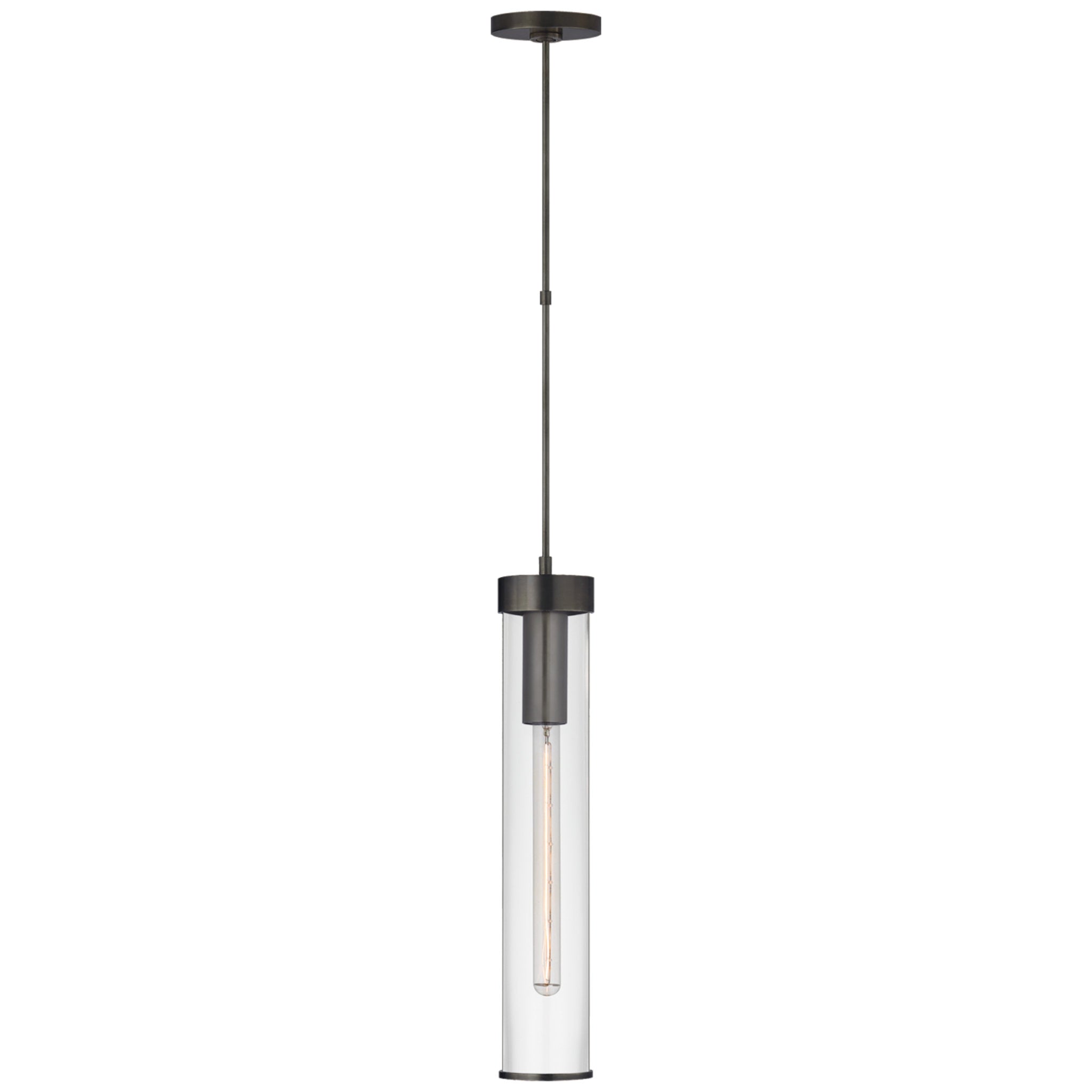 Kelly Wearstler Liaison Long Pendant in Bronze with Clear Glass