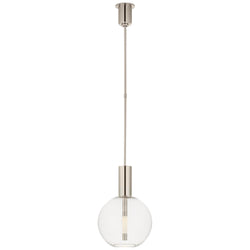 Kelly Wearstler Nye Globe Pendant in Polished Nickel with Clear Glass