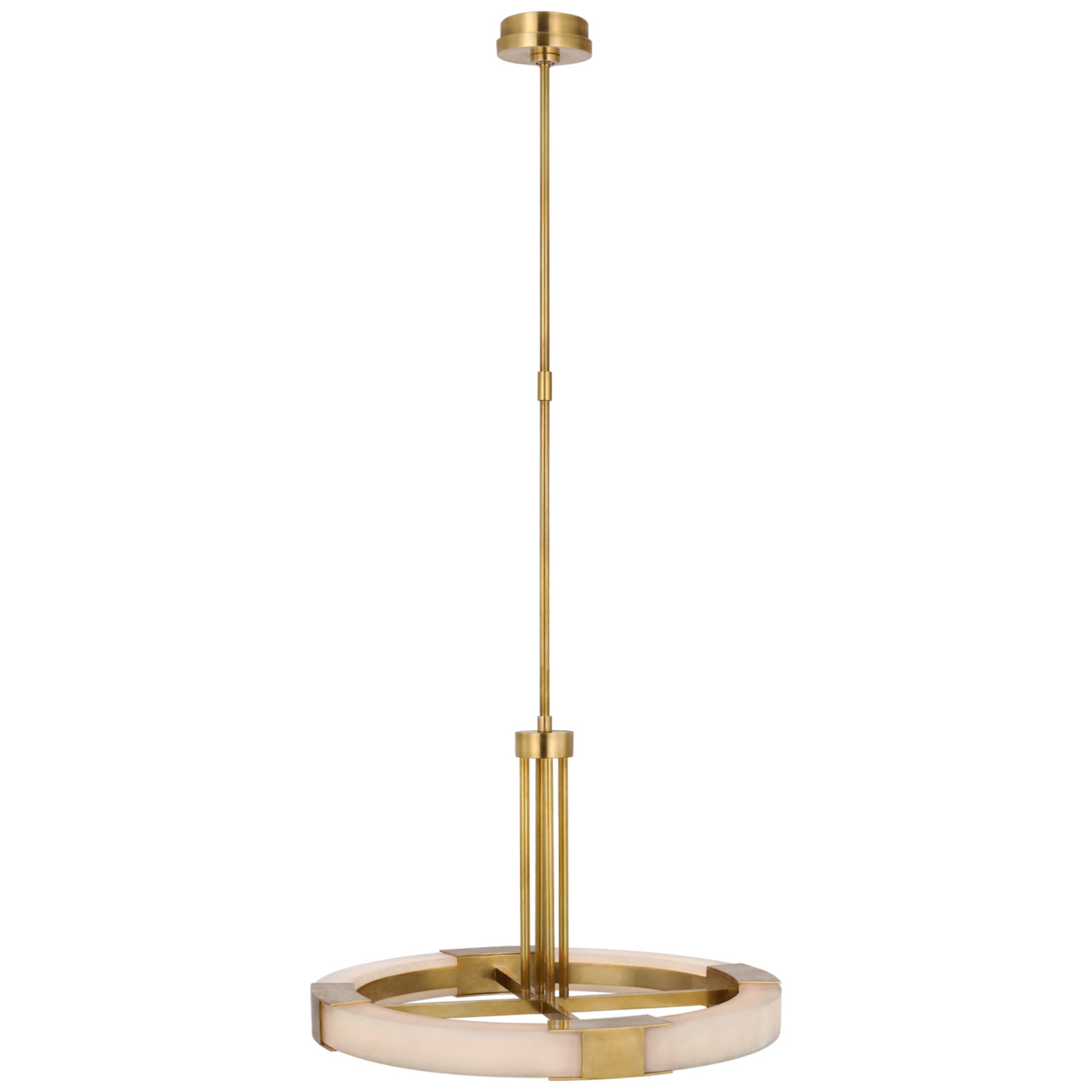 Kelly Wearstler Covet Medium Ring Chandelier in Antique-Burnished Brass and Alabaster Ceiling Light W24"