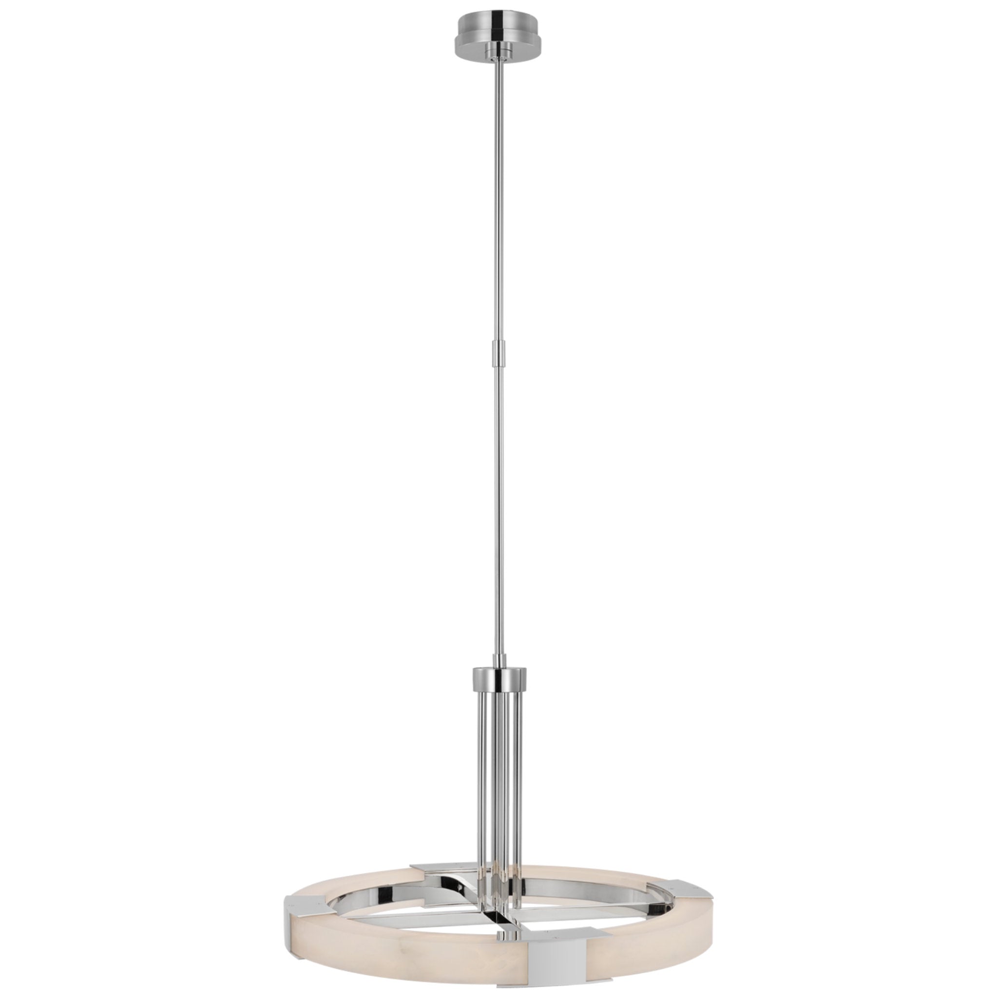 Kelly Wearstler Covet Medium Ring Chandelier in Polished Nickel and Alabaster Ceiling Light W24"