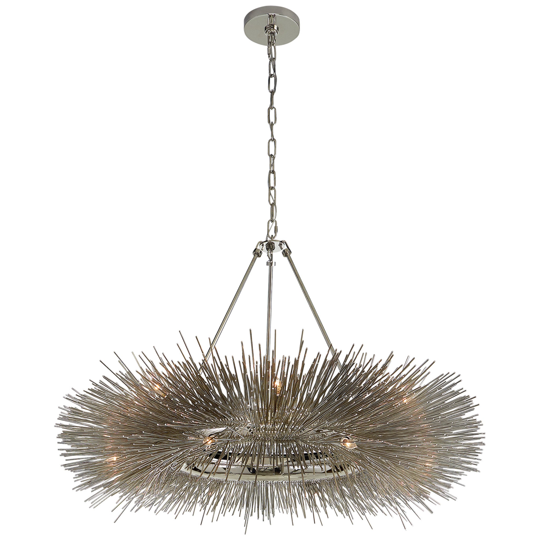 Kelly Wearstler Strada Ring Chandelier in Polished Nickel Ceiling Light W40" x H25.75"