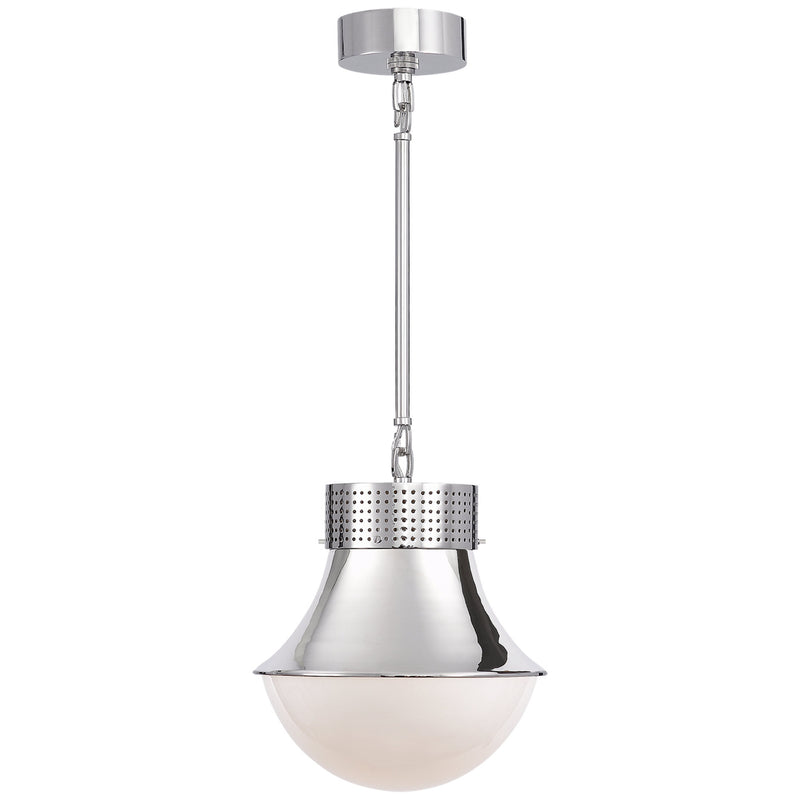 Kelly Wearstler Precision Small Pendant in Polished Nickel with White Glass