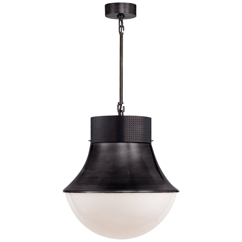 Kelly Wearstler Precision Large Pendant in Bronze with White Glass