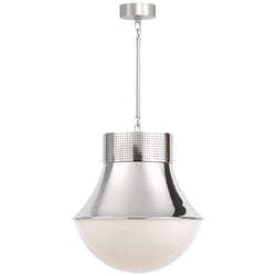 Kelly Wearstler Precision Large Pendant in Polished Nickel with White Glass