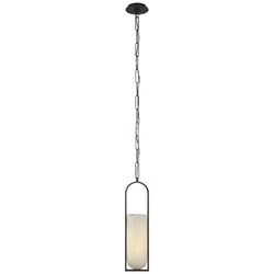 Kelly Wearstler Melange Small Elongated Pendant in Bronze with Alabaster Shade