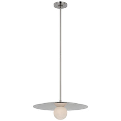 Kelly Wearstler Pertica 18" Disc Pendant in Polished Nickel with Alabaster