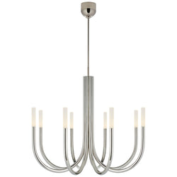 Kelly Wearstler Rousseau Medium Chandelier in Polished Nickel with Etched Crystal