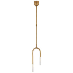 Kelly Wearstler Rousseau Small Asymmetric Pendant in Antique-Burnished Brass with Seeded Glass