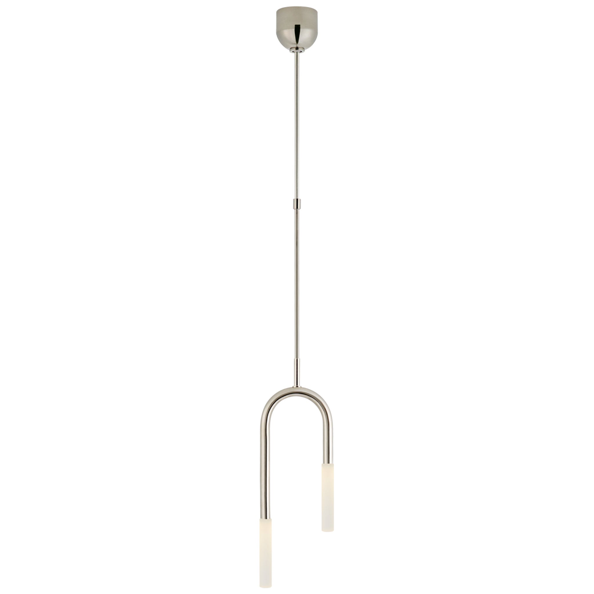 Kelly Wearstler Rousseau Small Asymmetric Pendant in Polished Nickel with Etched Crystal