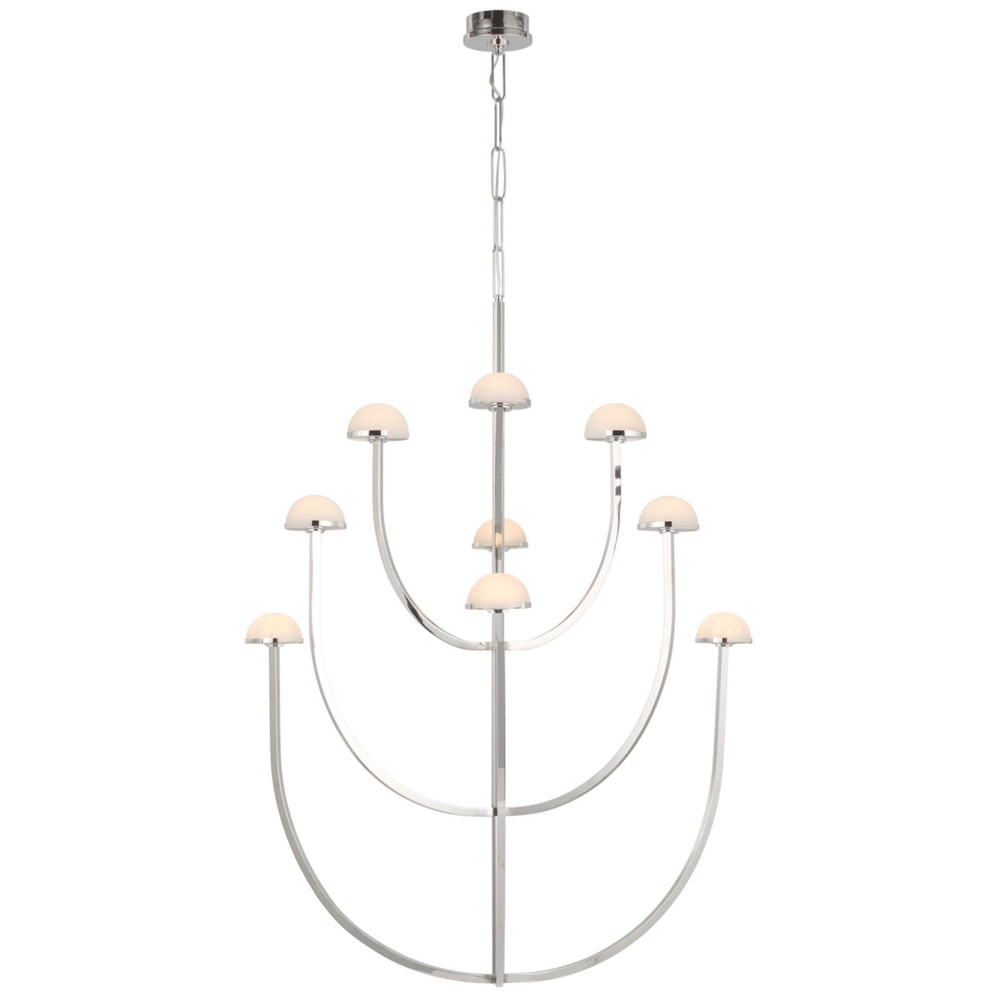 Kelly Wearstler Pedra X-Large Three-Tier Chandelier in Polished Nickel with Alabaster