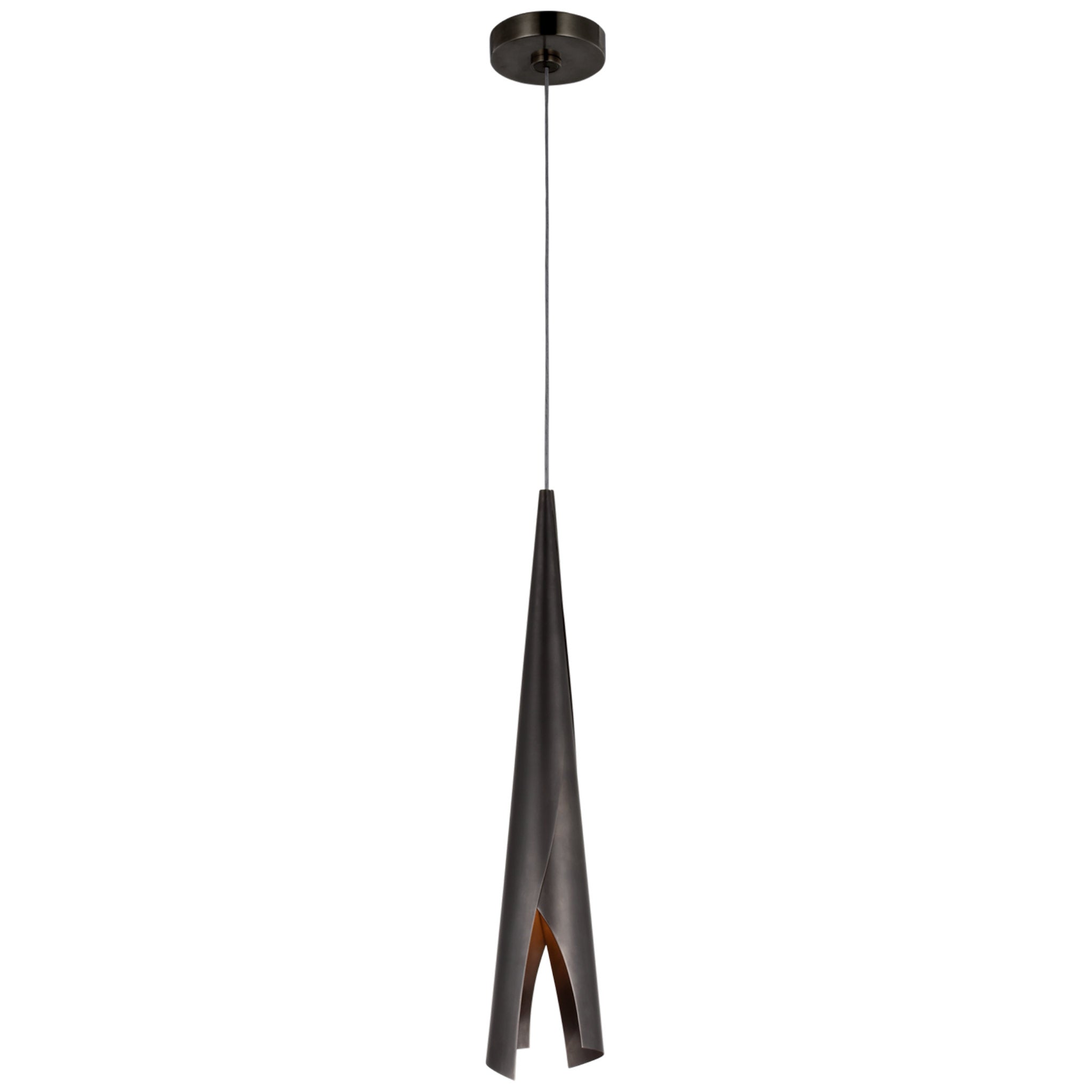 Kelly Wearstler Piel Small Wrapped Pendant in Bronze Ceiling Light W4.5"