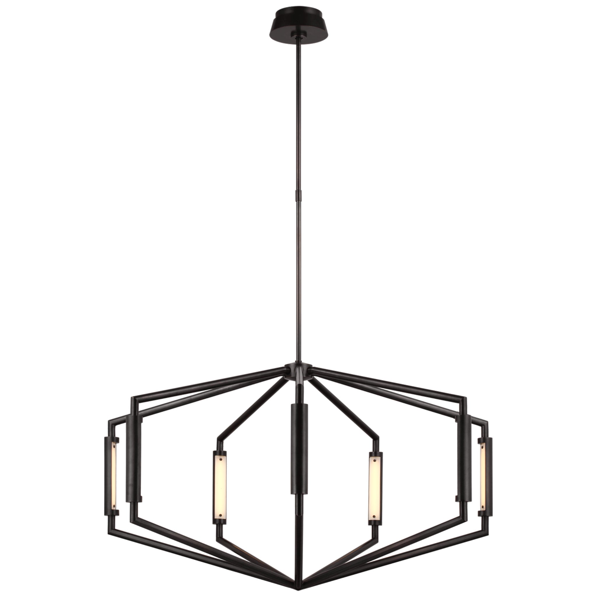 Kelly Wearstler Appareil 40" Low Profile Chandelier in Bronze Ceiling Light W39"
