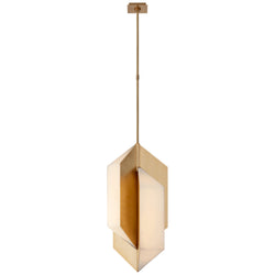 Kelly Wearstler Ophelion Medium Pendant in Antique-Burnished Brass with Alabaster