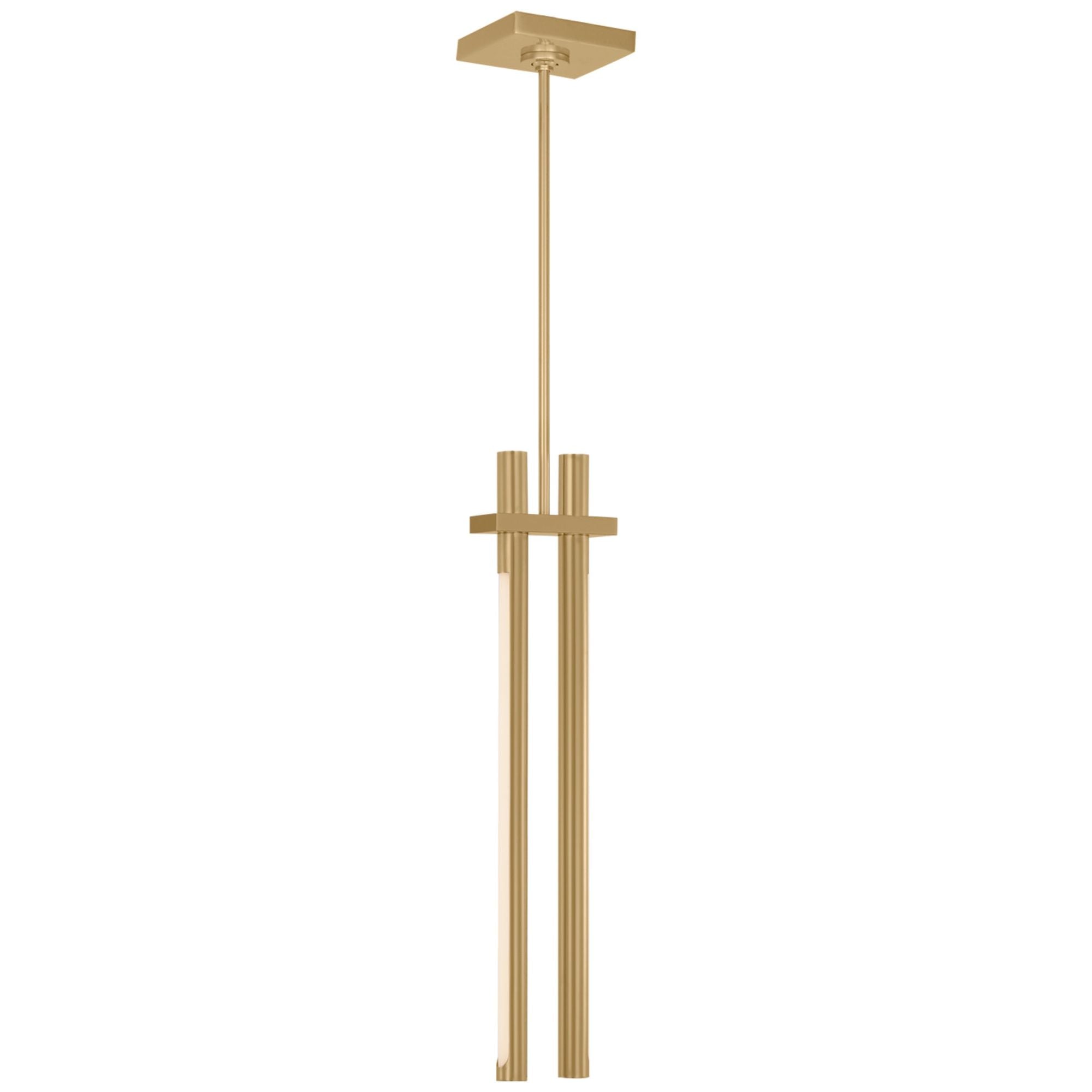 Kelly Wearstler Axis 4" Double Pendant in Antique-Burnished Brass Ceiling Light W4.5"