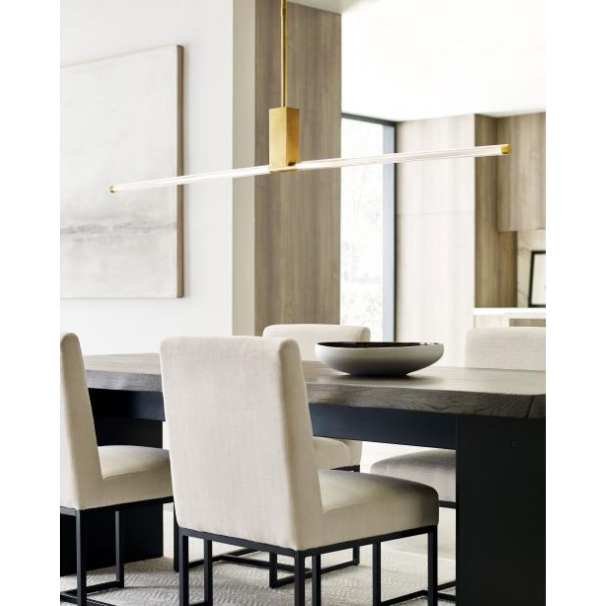 Phobos Large Linear Flush & Semi-Flush Mount 1-Light LED 2700K Natural Brass by Kelly Wearstler