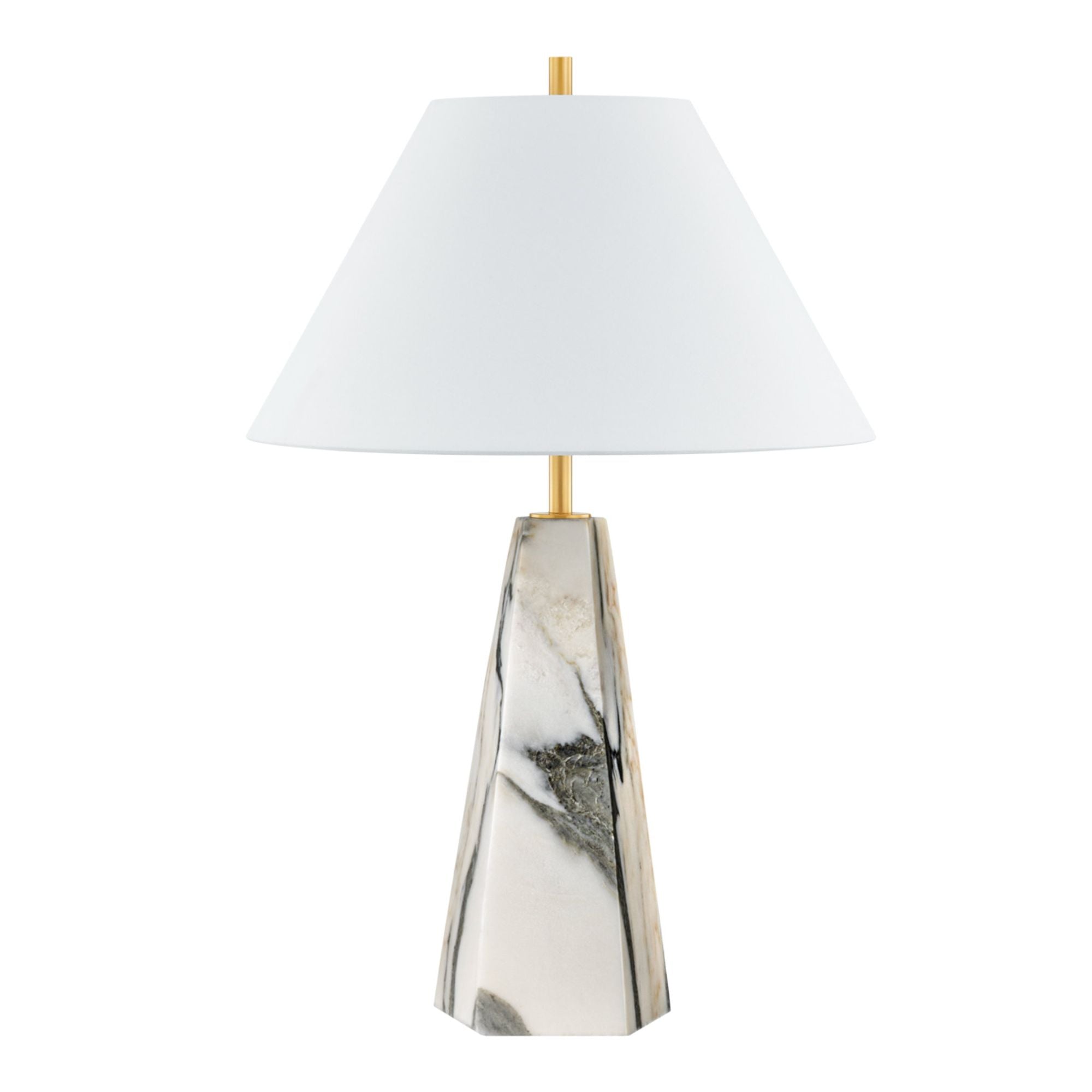 Benicia 1-Light Table Lamp in Aged Brass 19.25W x 30H