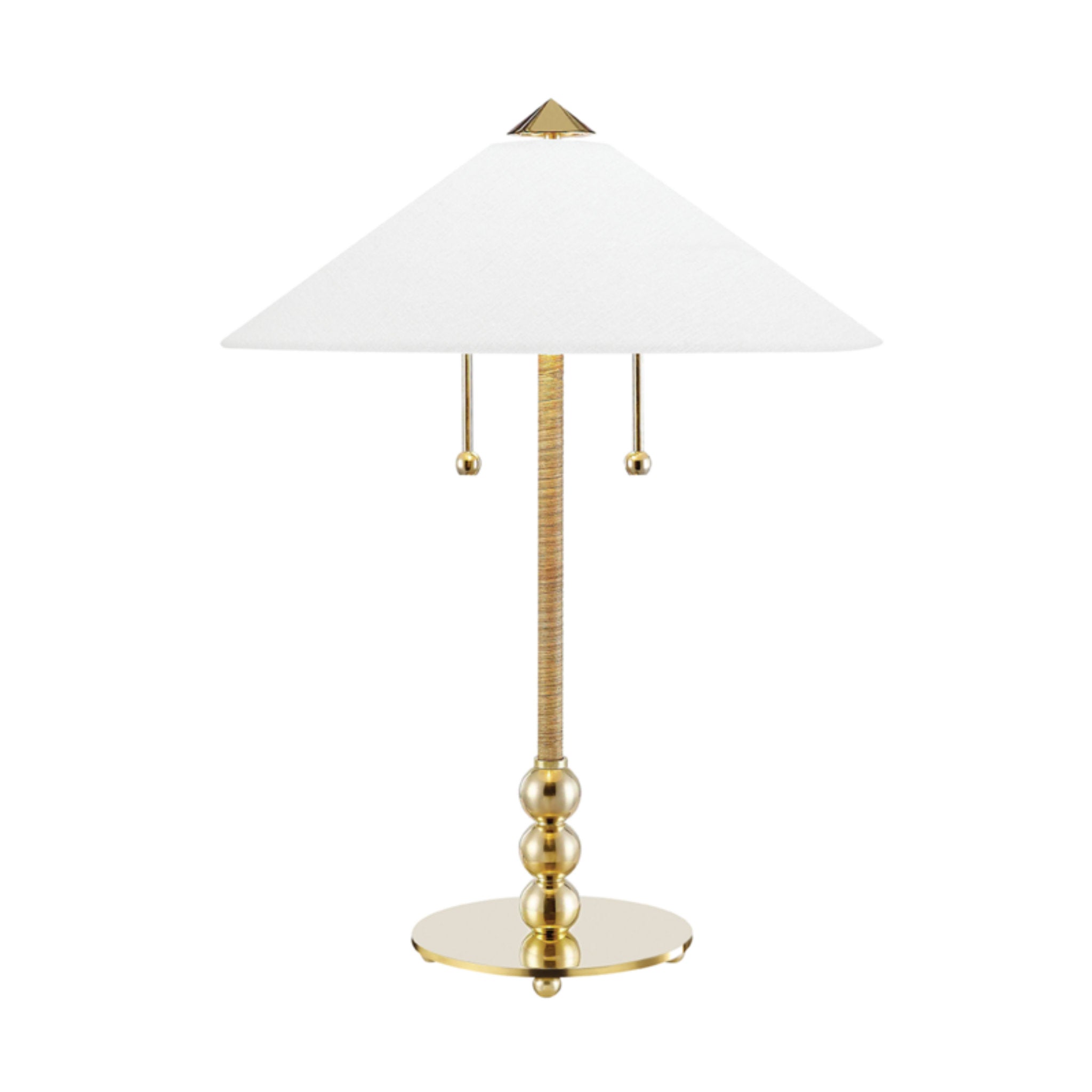 Flare 2 Light Table Lamp in Aged Brass