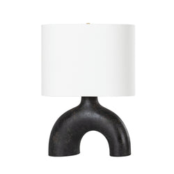 Valhalla 1 Light Table Lamp in AGED BRASS/EARTH CHARCOAL CERAMIC