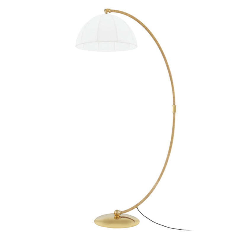 Montague 1 Light Floor Lamp in Aged Brass
