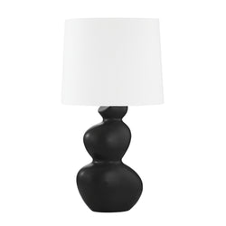 Kingsley 1 Light Table Lamp in AGED BRASS/CERAMIC SATIN BLACK