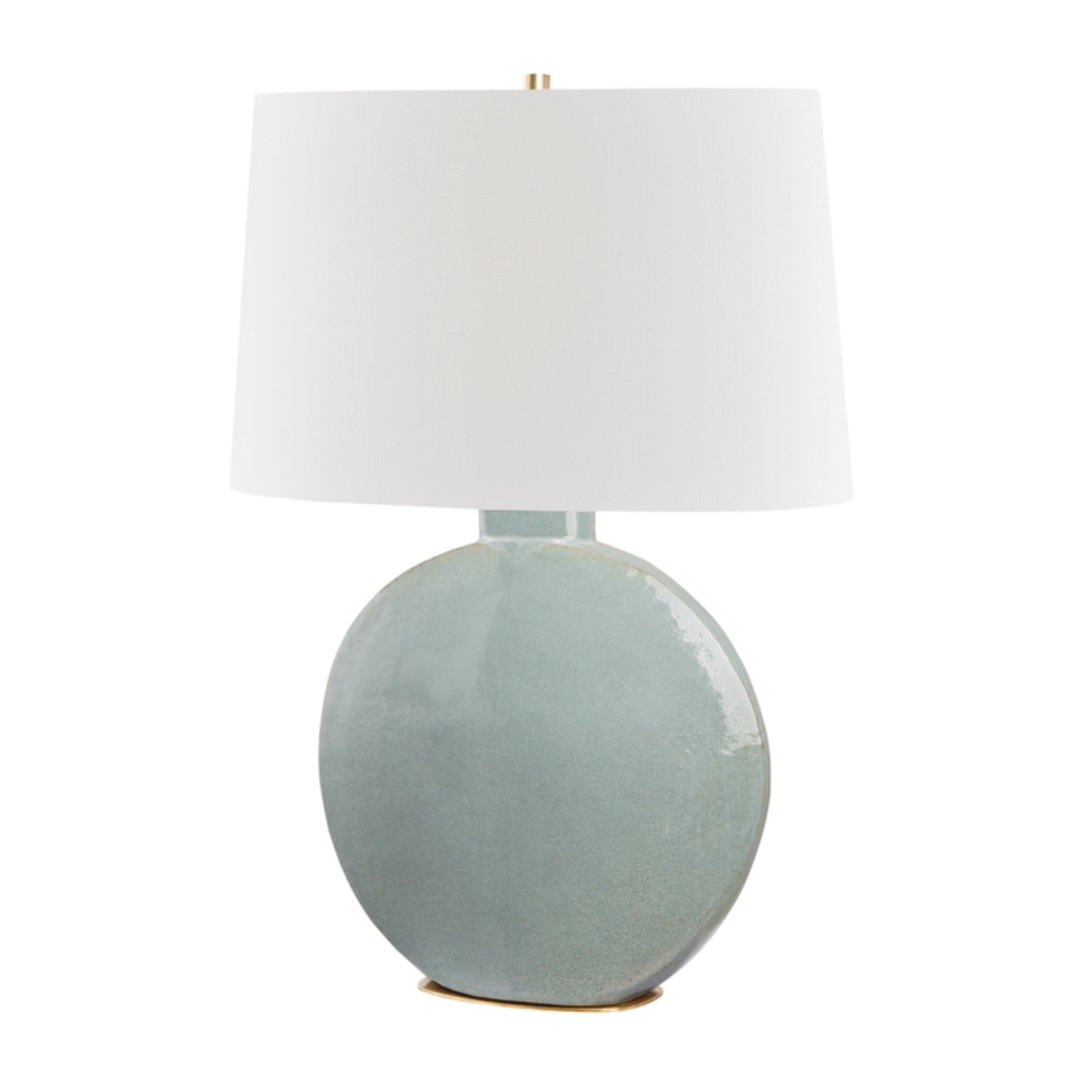 Kimball 1-Light Table Lamp in  Aged Brass/Gray 11L x 11W x 29H