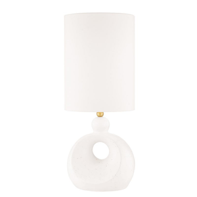 Penonic 1 Light Table Lamp in AGED BRASS/WHITE CERAMIC