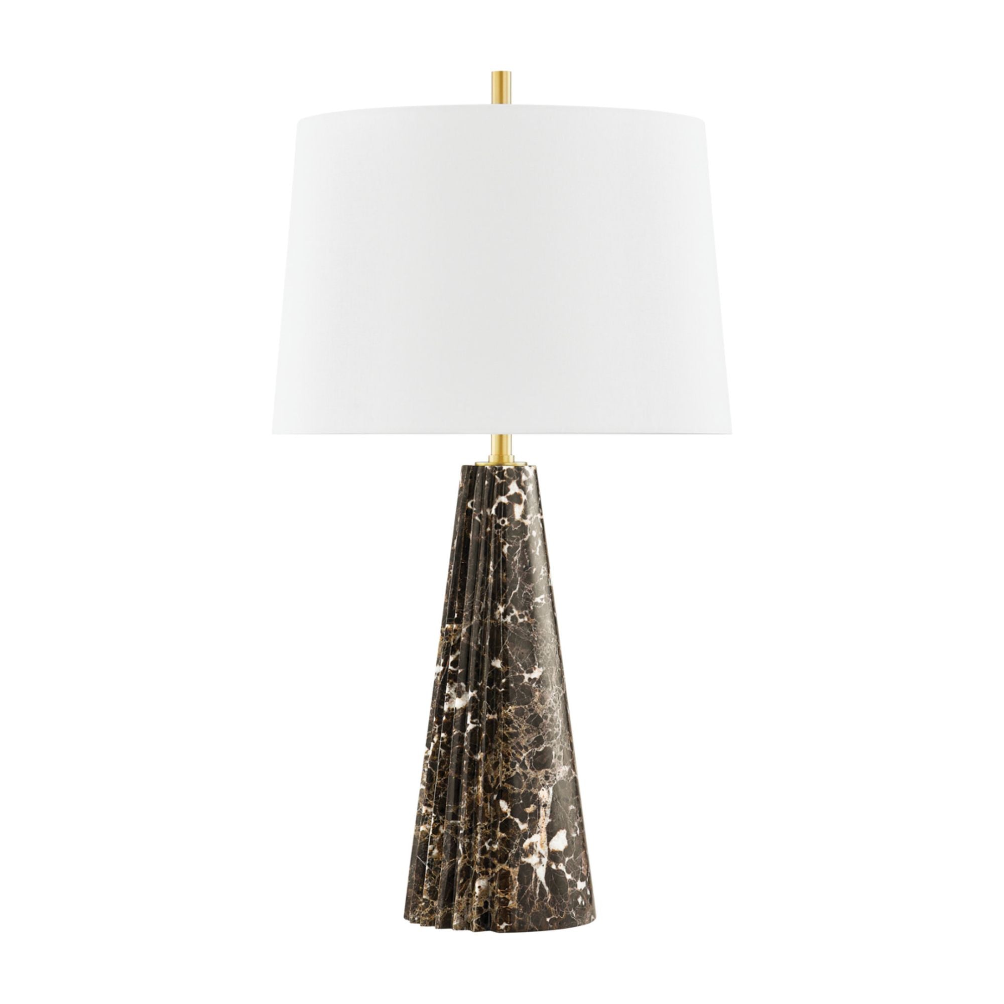 Fanny 1 Light Table Lamp in Aged Brass