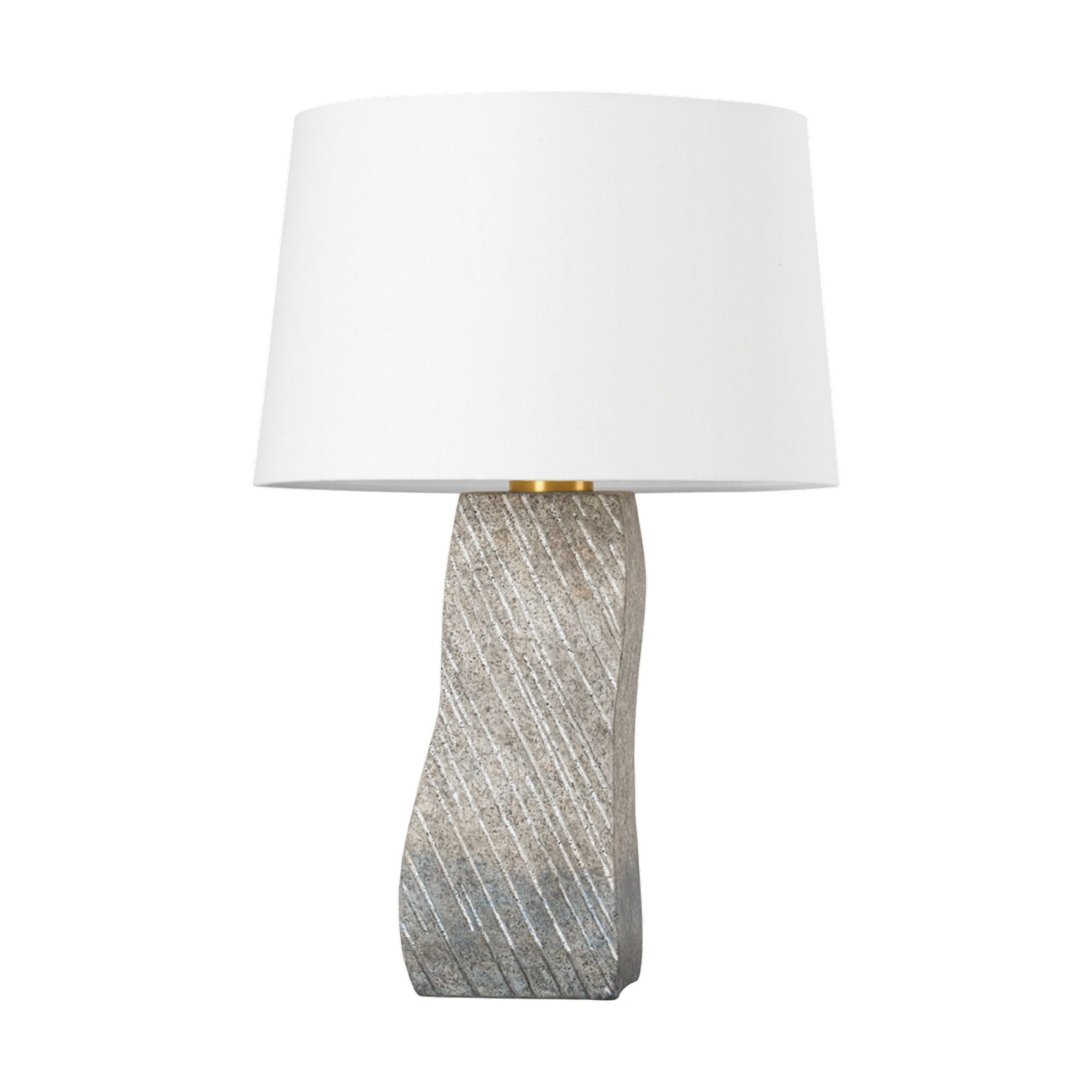 Raiden 1 Light Table Lamp in Aged Brass/ Ceramic Windswept White